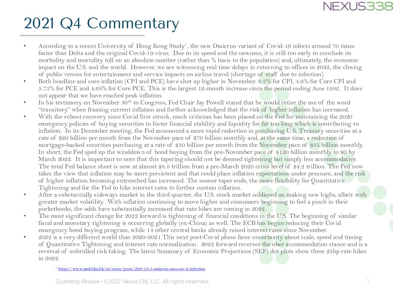 2021 Q4 Commentary